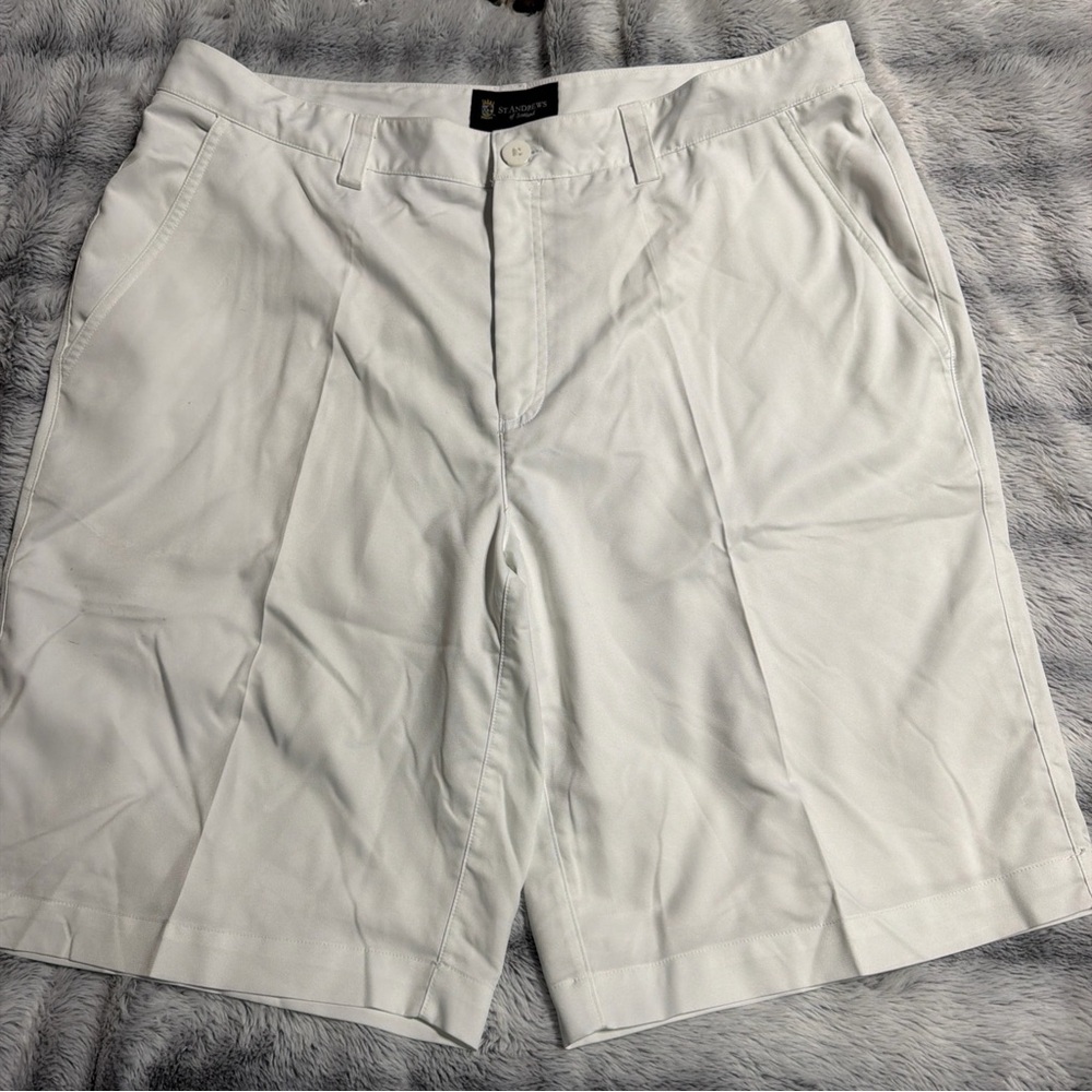 St Andrews Of Scotland Men’s Size 38 Shorts White 11” Inseam Golf Athletic